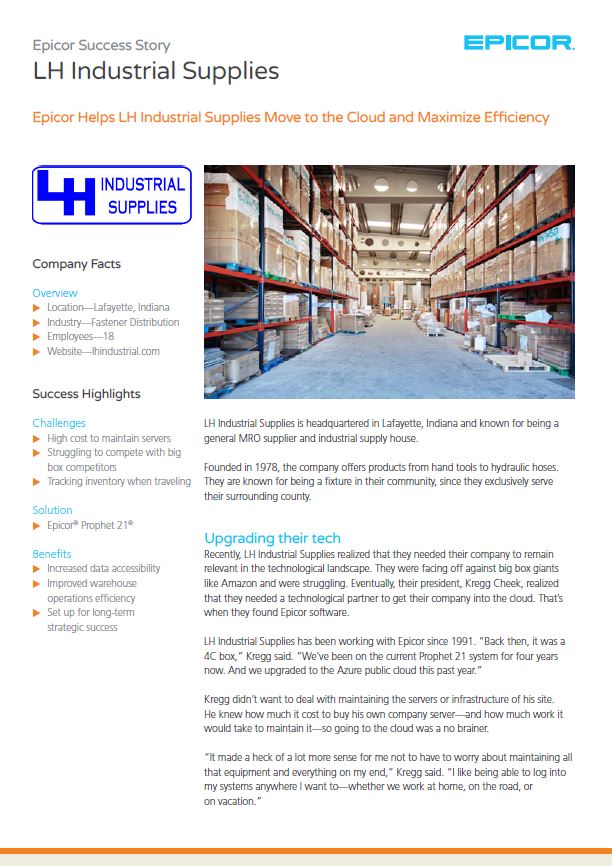 Epicor Helps LH Industrial Supplies Move to the Cloud and Maximize Efficiency – Case Study