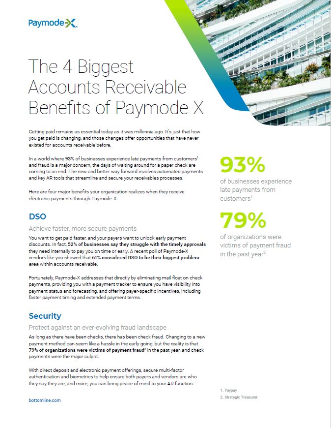 The 4 Biggest Accounts Receivable Benefits of Paymode-X