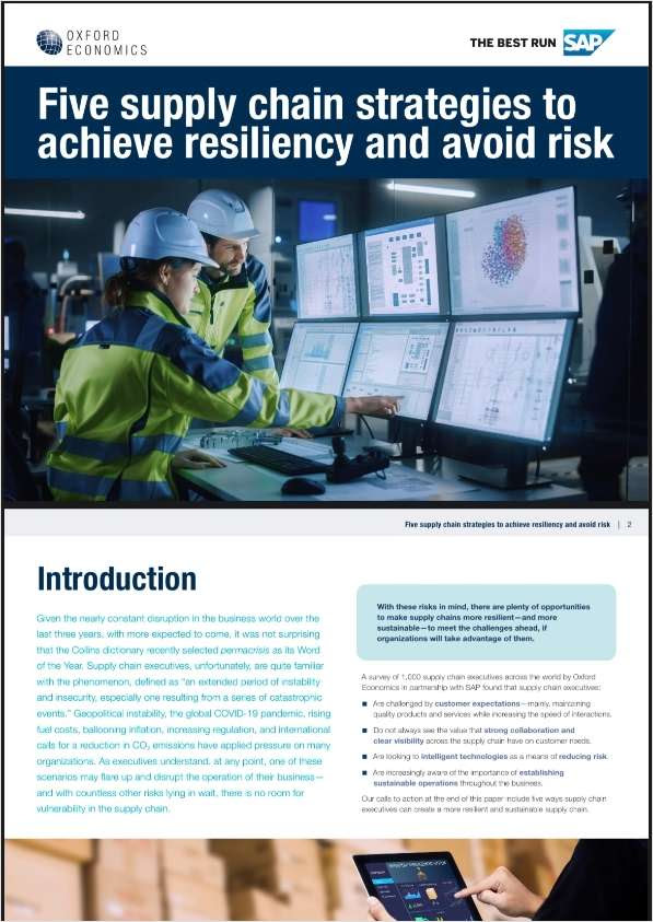 Five Supply Chain Strategies to Achieve Resiliency and Avoid Risk